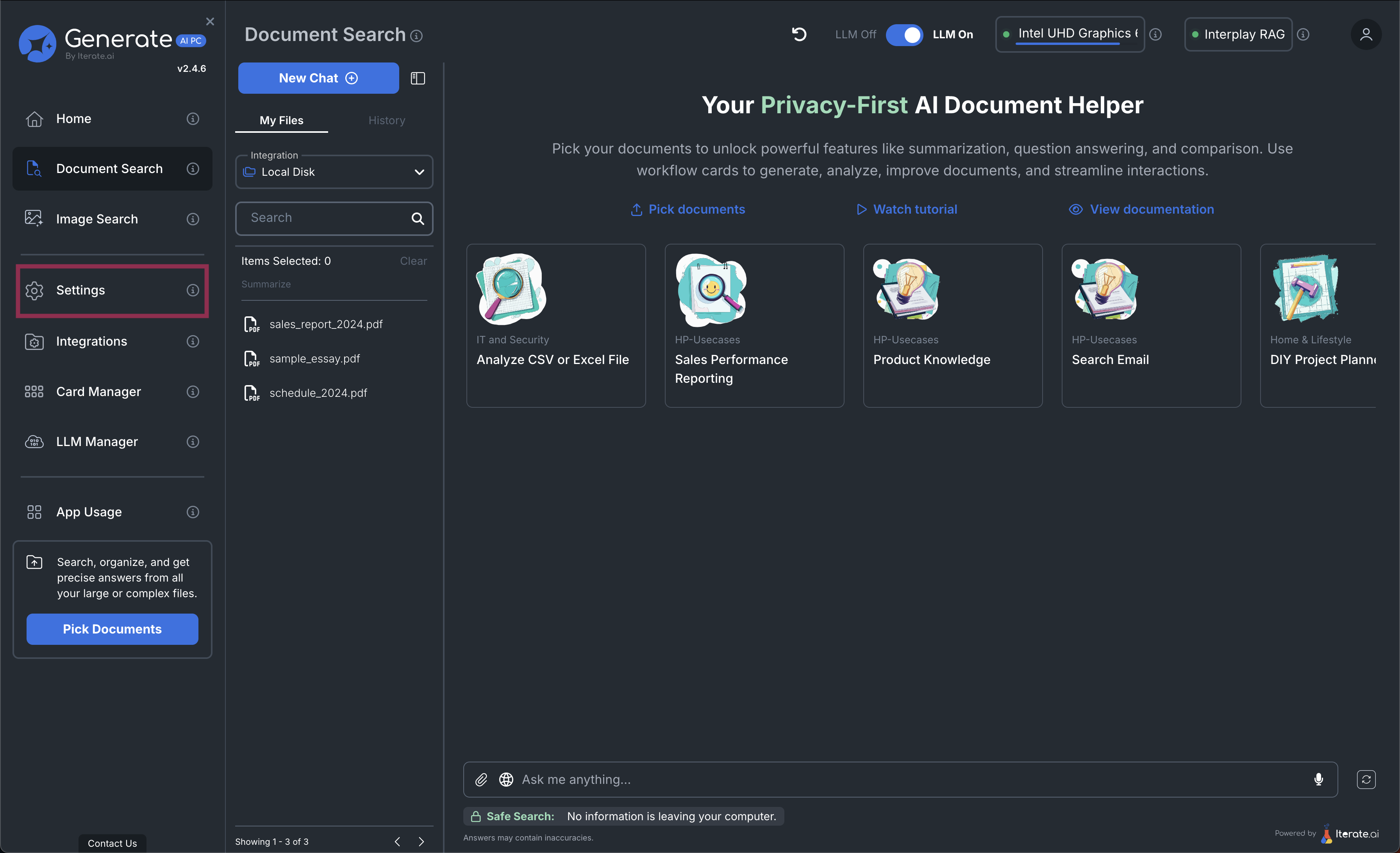 Document Search Settings