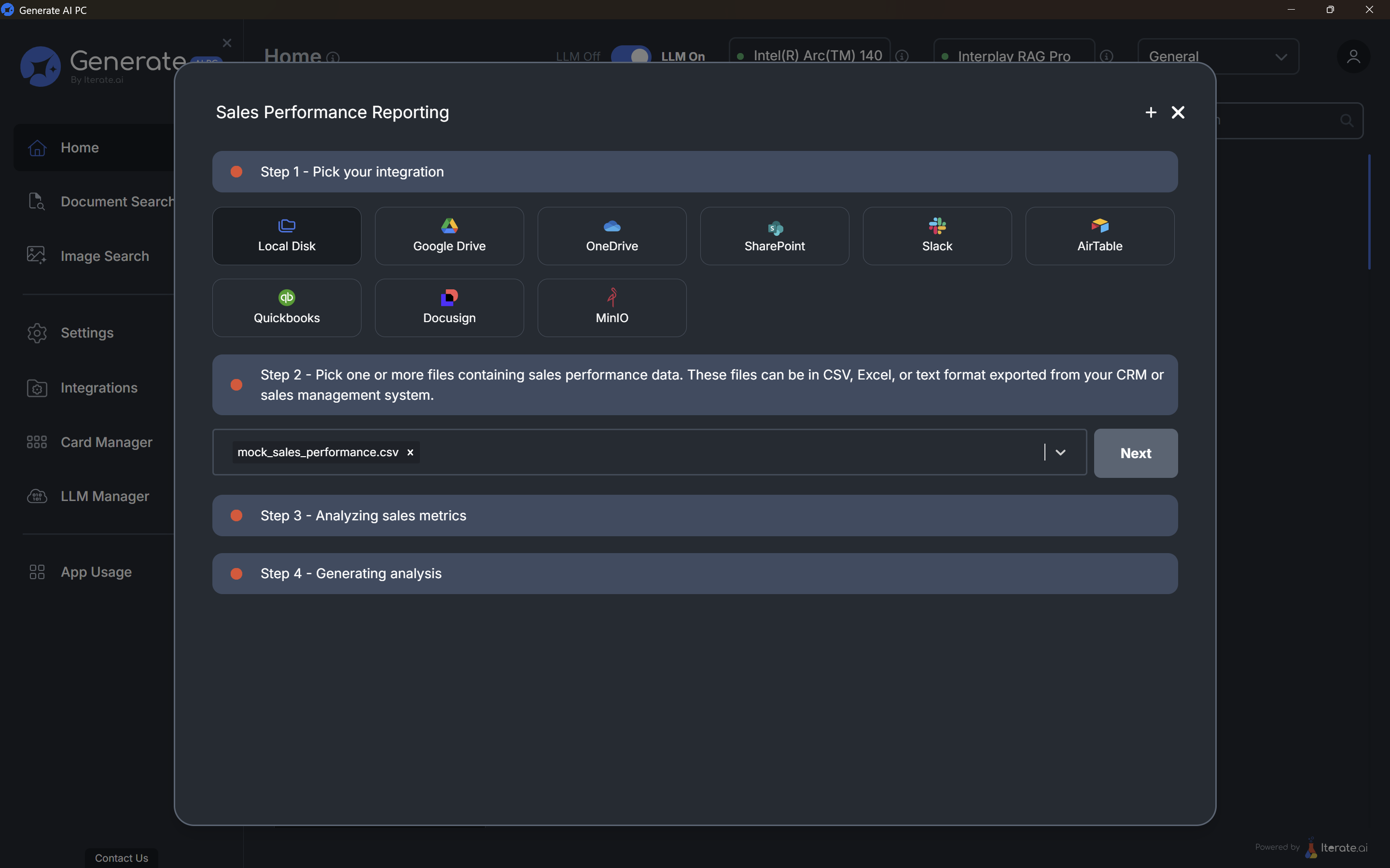 Sales Performance Report Generation