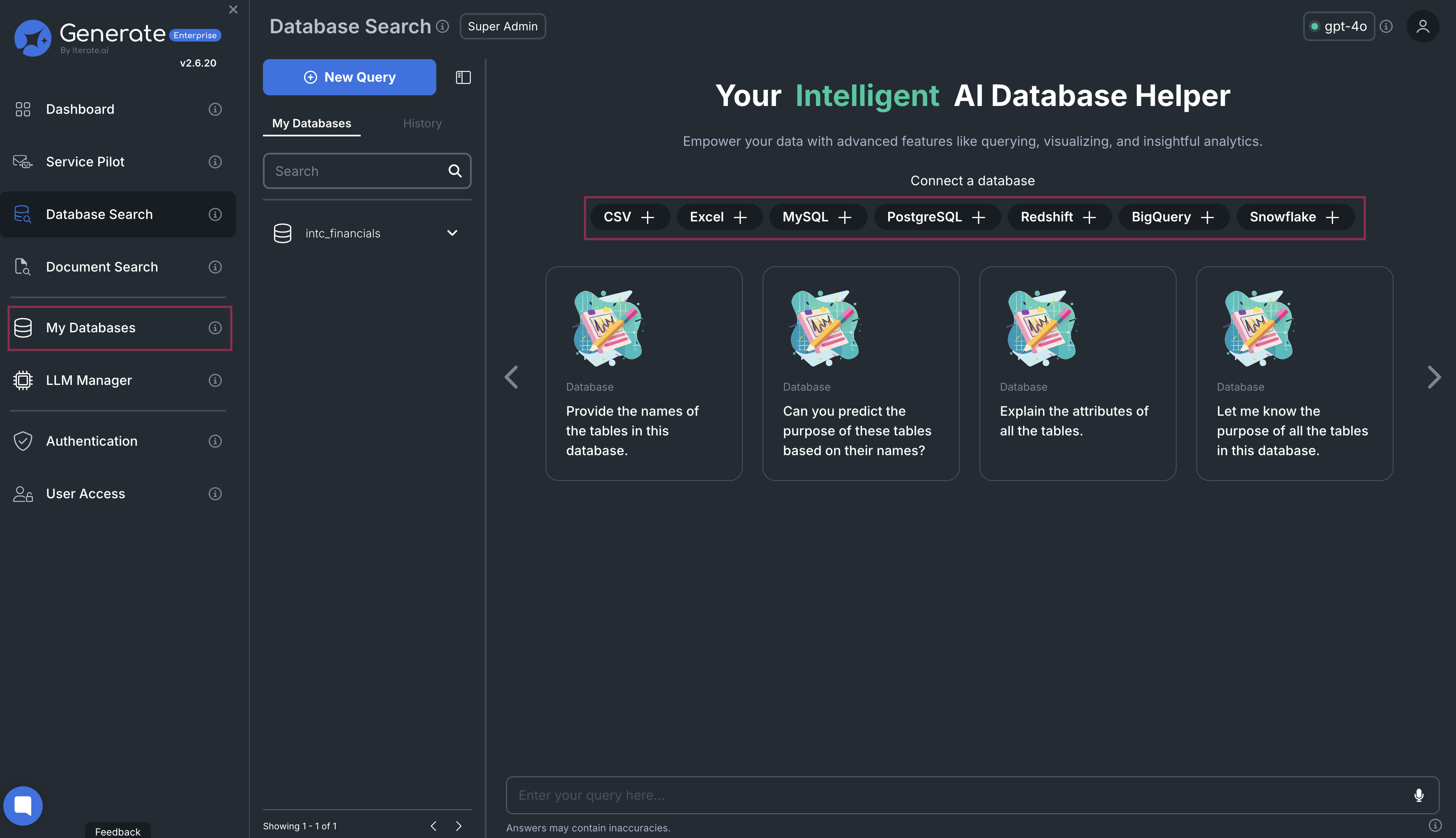 Connecting a Database
